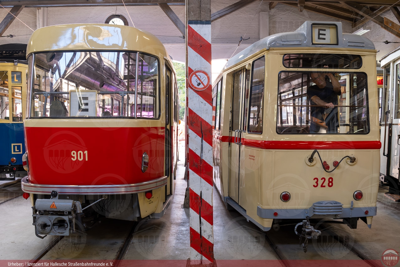 Foto der historischen Beiwagen 101 und 328